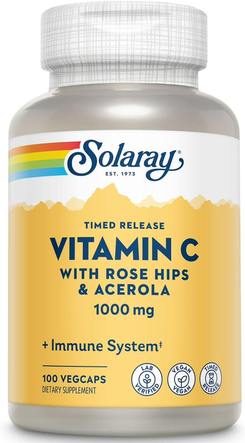 Vitamin C with Rose Hips & Acerola, Timed-Release
