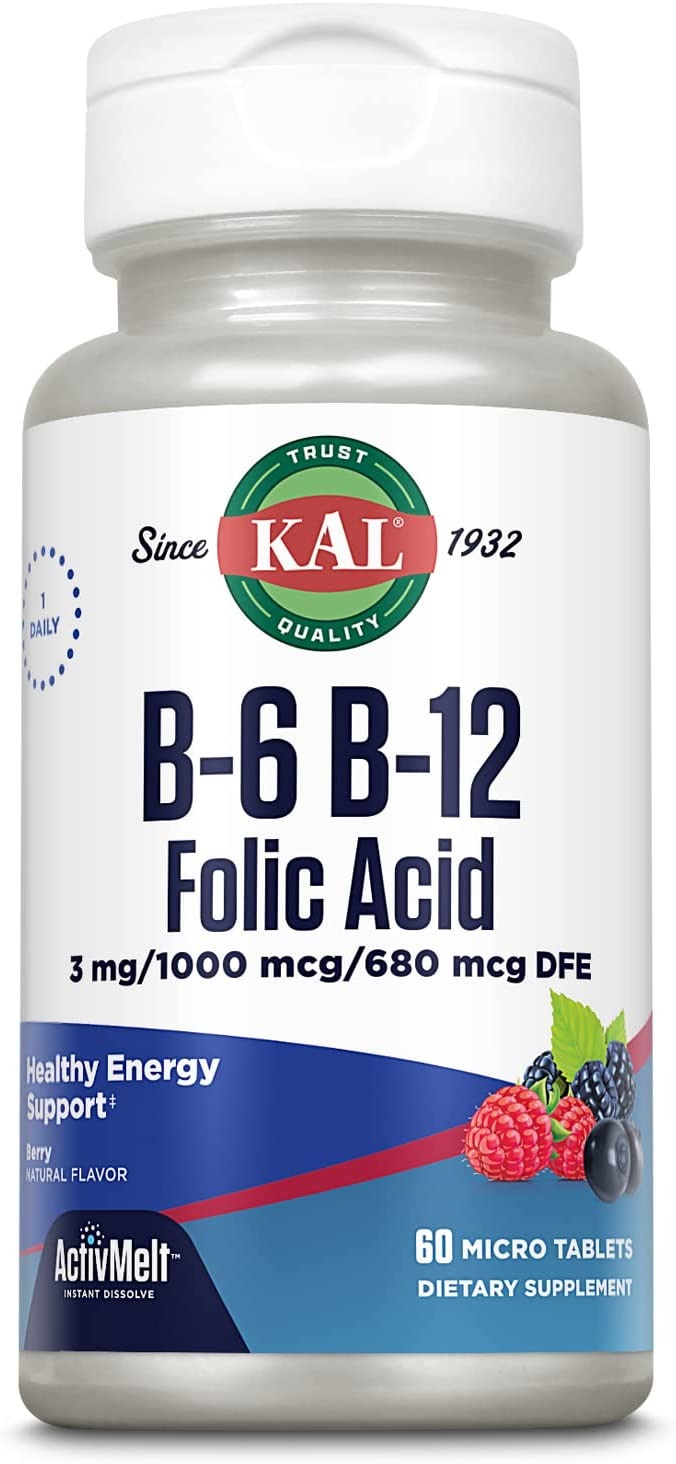 Nature's Discount - Kal B-6 B-12 Folic Acid Activmelt 60 Lozenges Berry ...