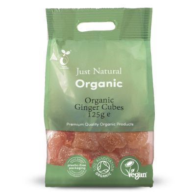 Organic Candied Ginger Cubes